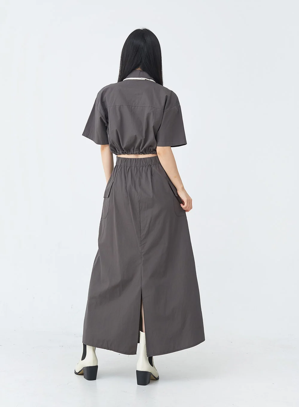 Cargo Wide Fit Long Skirt with Pocket UU1407 - Image 11