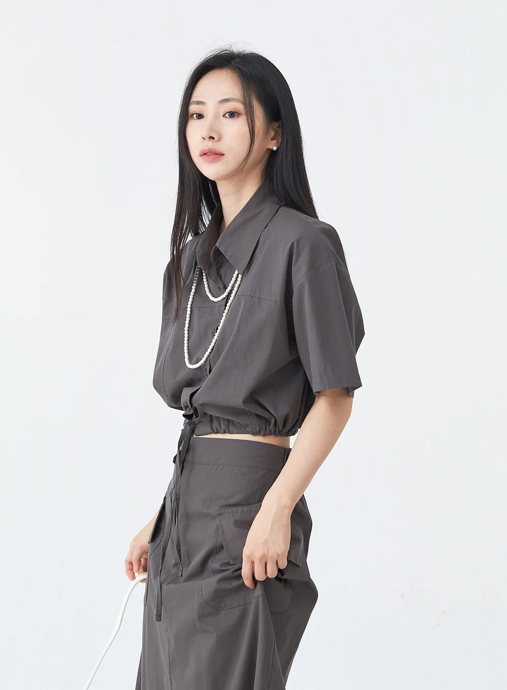 Cargo Wide Fit Long Skirt with Pocket UU1407 - Image 12