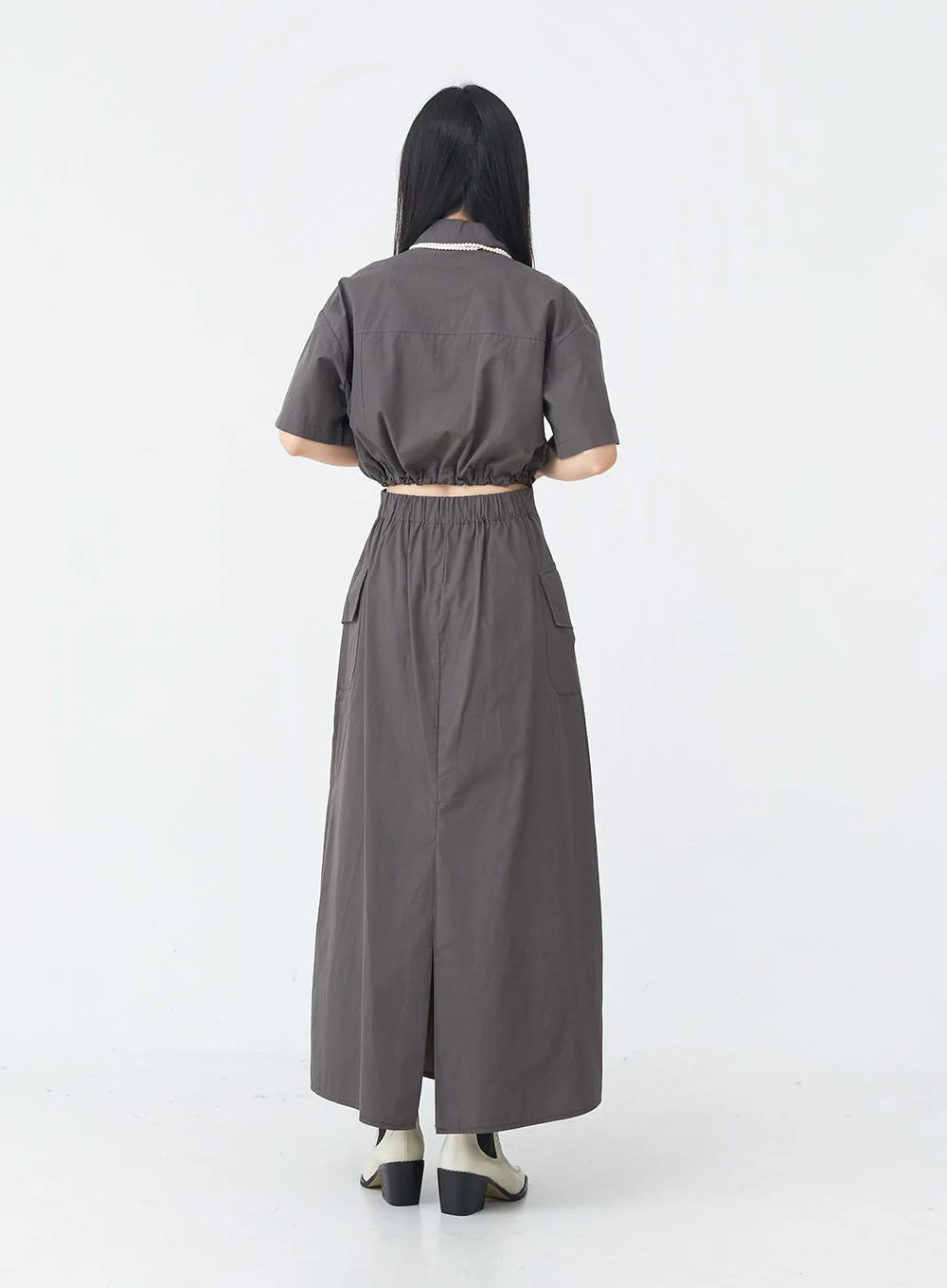 Cargo Wide Fit Long Skirt with Pocket UU1407 - Image 5