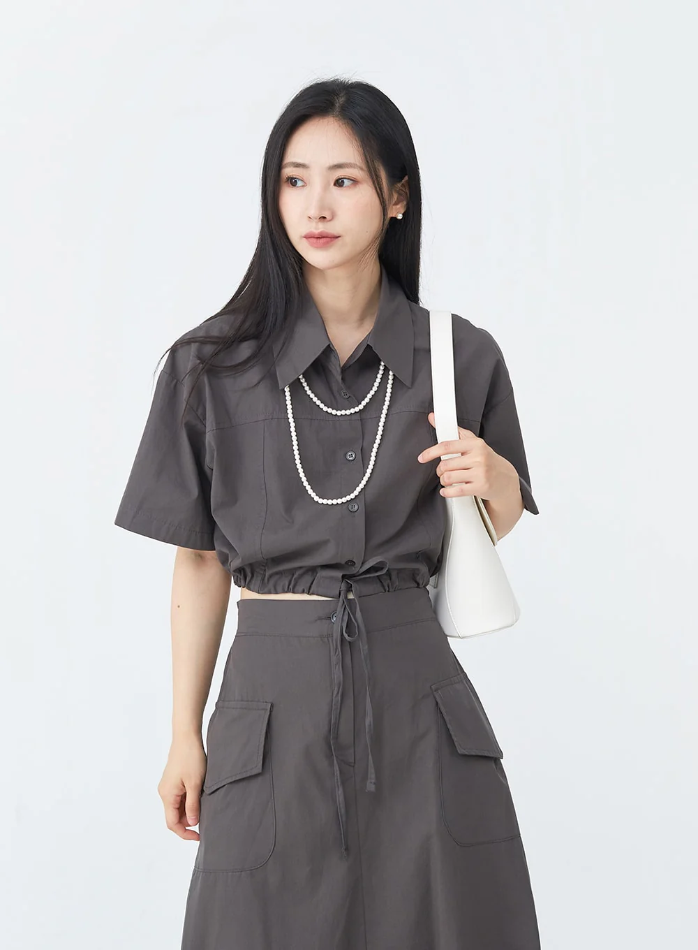 Cargo Wide Fit Long Skirt with Pocket UU1407 - Image 6