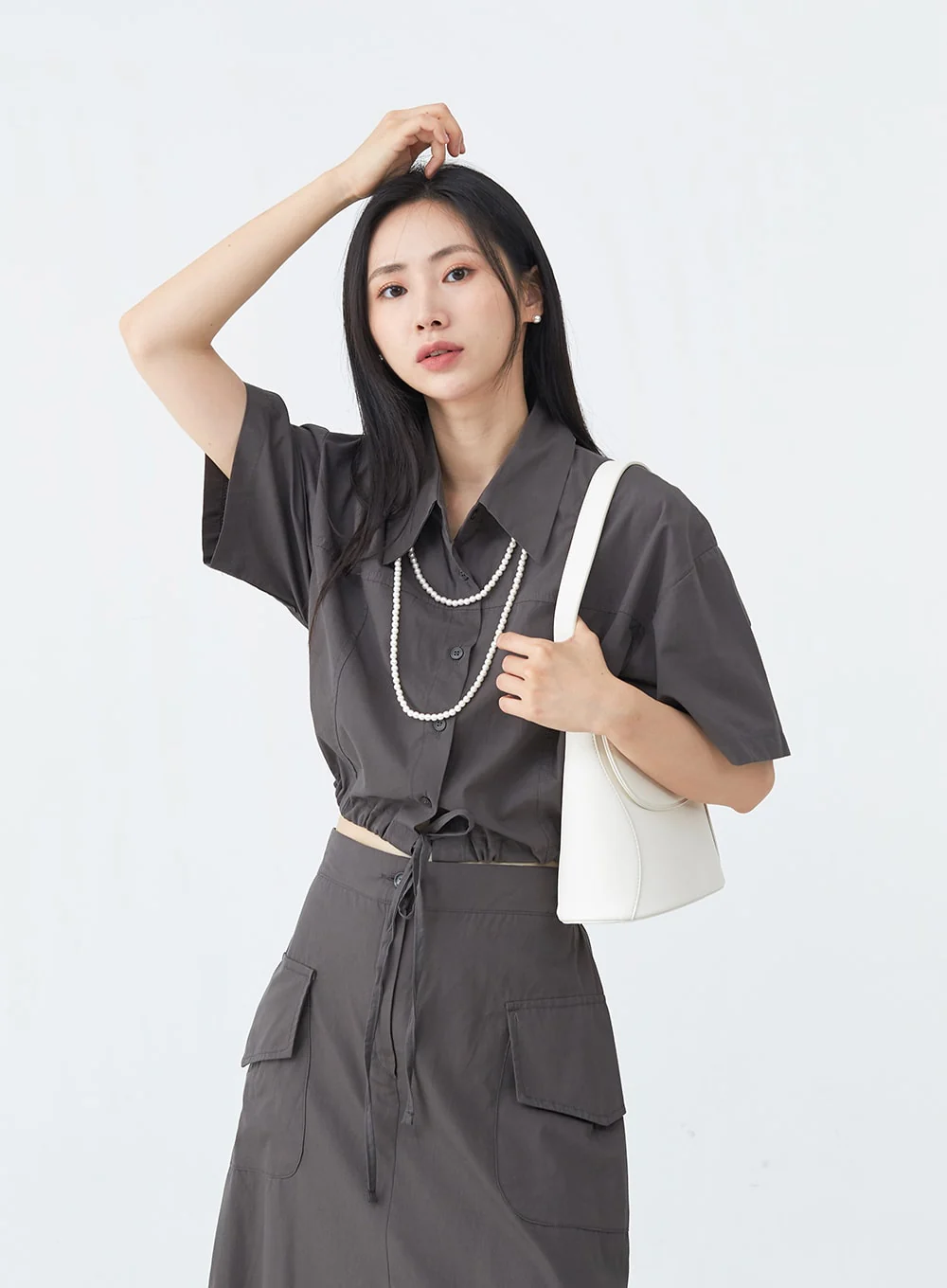 Cargo Wide Fit Long Skirt with Pocket UU1407 - Image 9