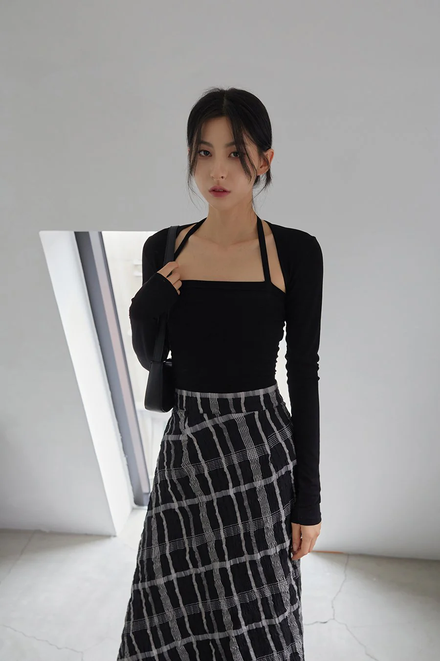 Checked Pattern Maxi Flare Skirt - Image 12