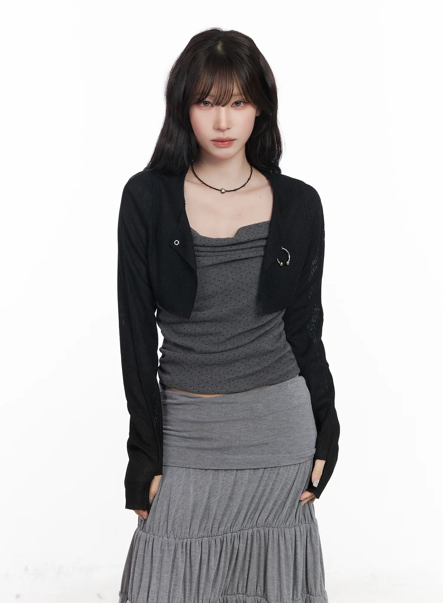 Chic Net Crop Cardigan CF519 - Image 11