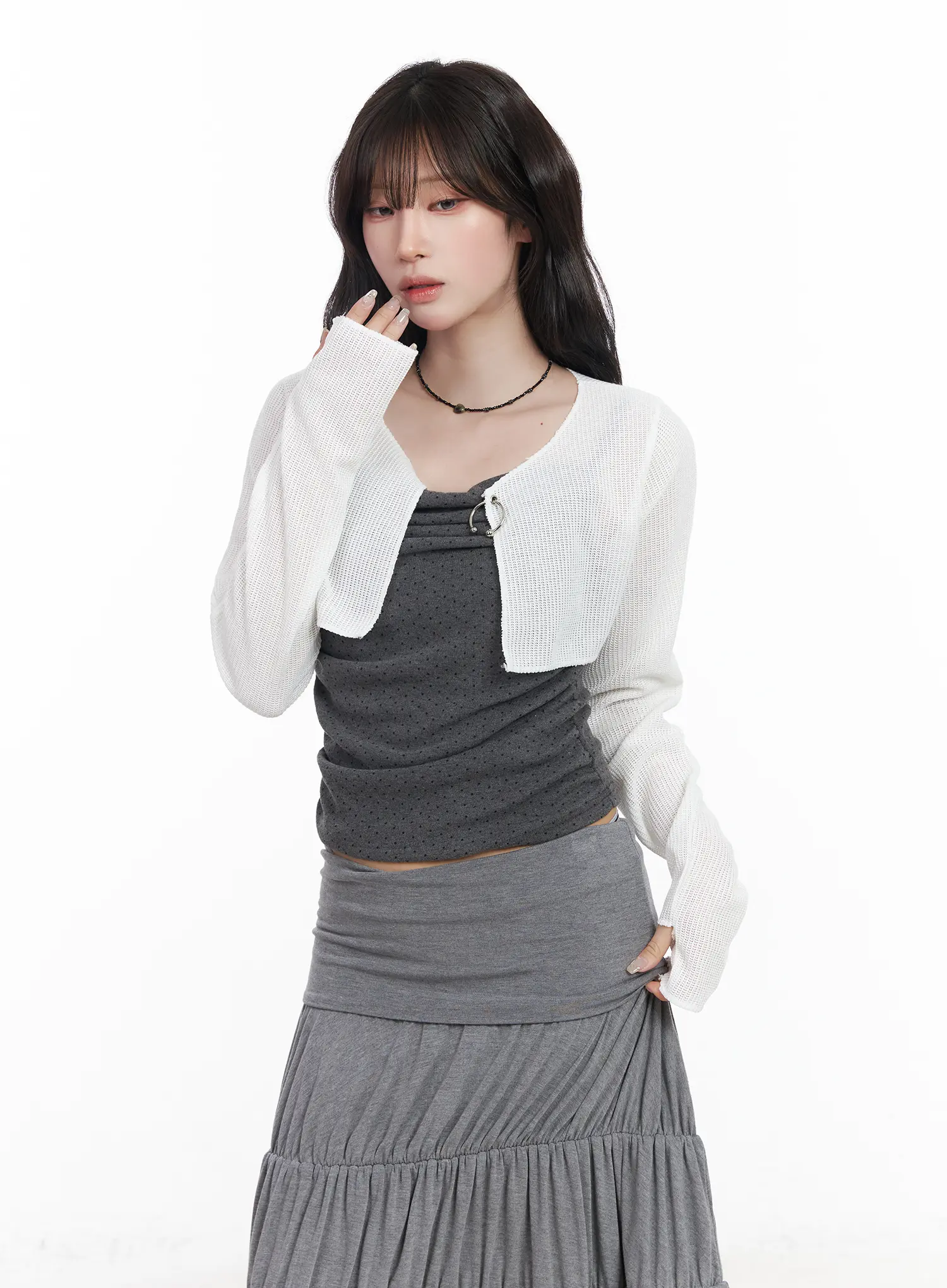 Chic Net Crop Cardigan CF519 - Image 12