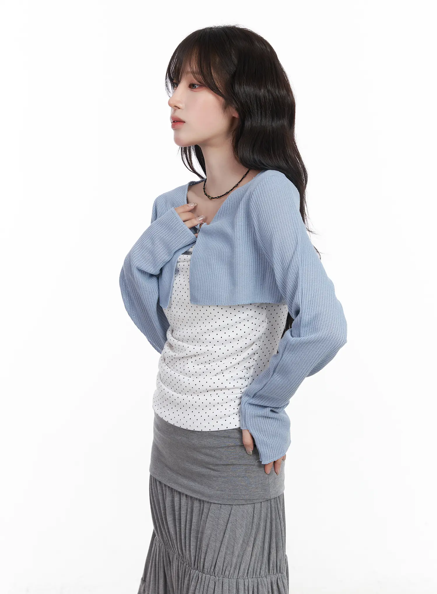 Chic Net Crop Cardigan CF519 - Image 6