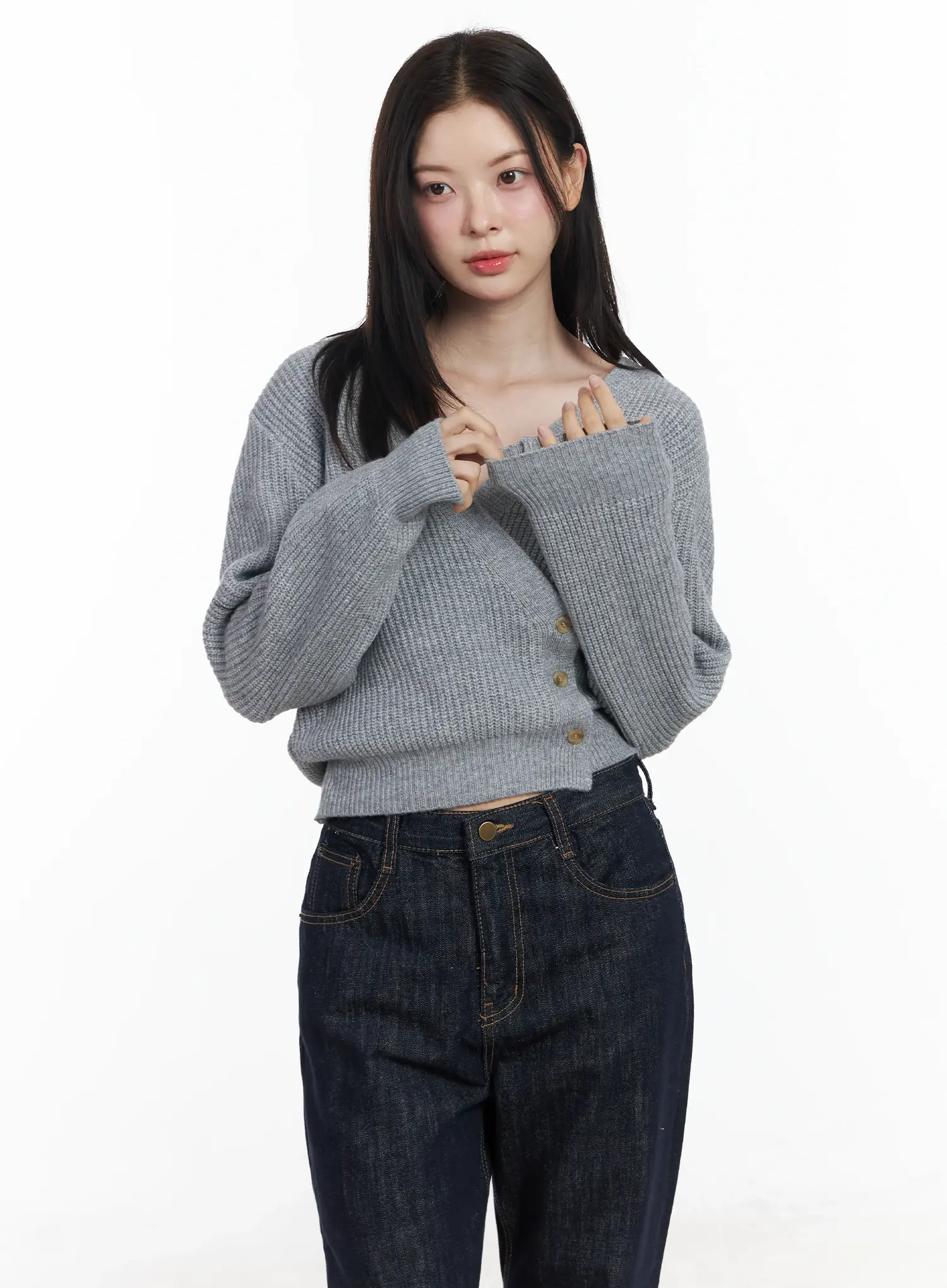 Chic V-Neck Wrap Knit Cardigan IF520 - Image 13