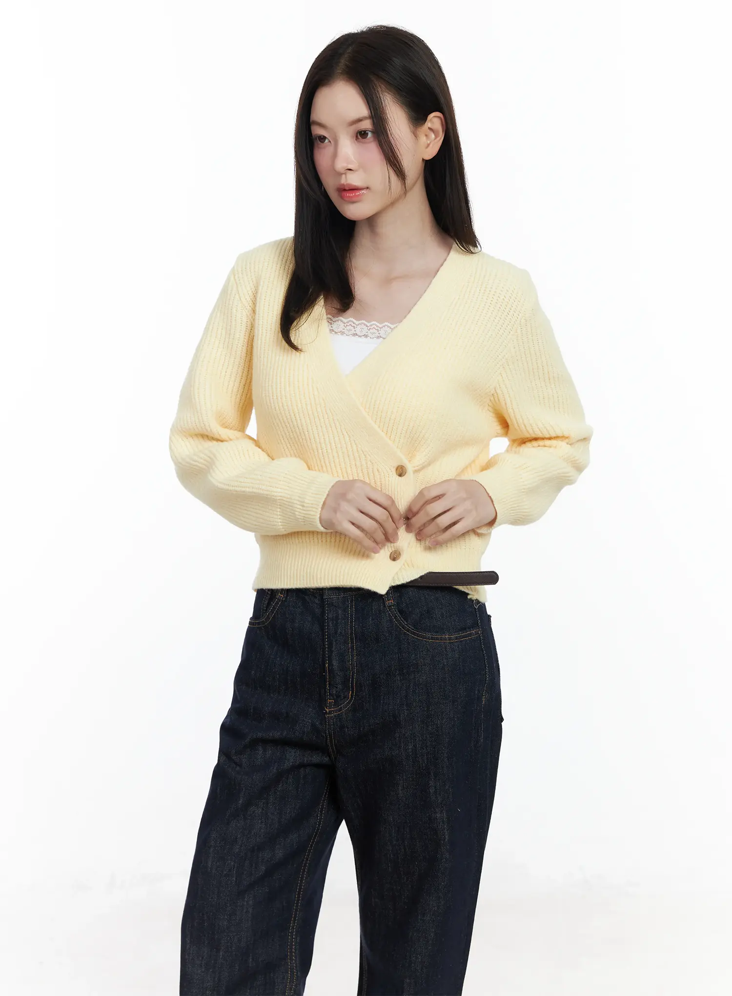 Chic V-Neck Wrap Knit Cardigan IF520 - Image 3