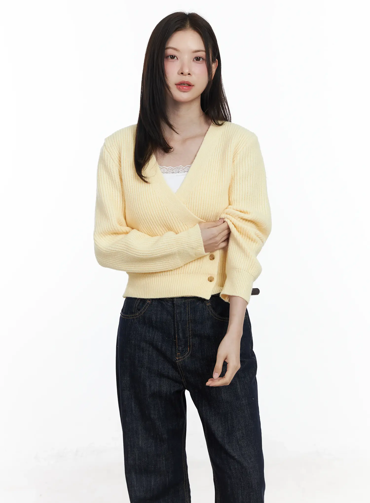 Chic V-Neck Wrap Knit Cardigan IF520 - Image 4