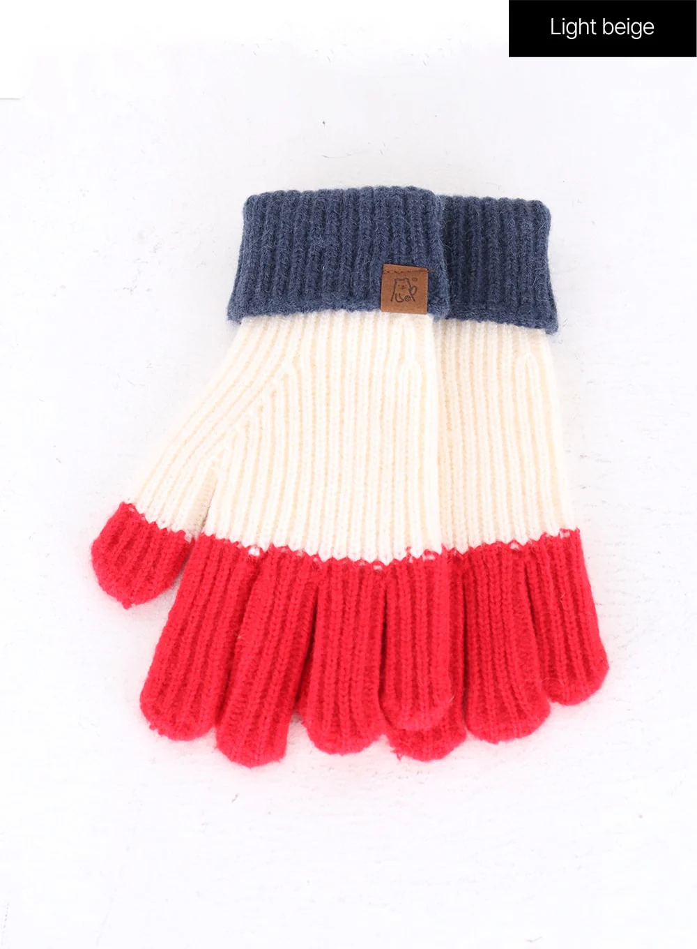 Color Block Knit Gloves IN302 - Image 7
