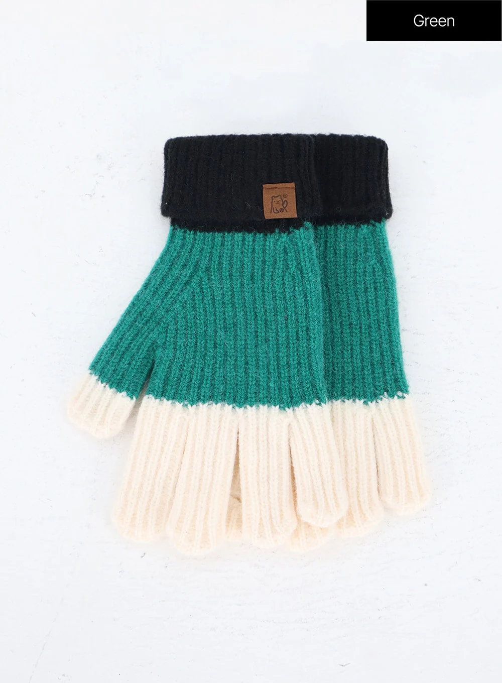 Color Block Knit Gloves IN302 - Image 8