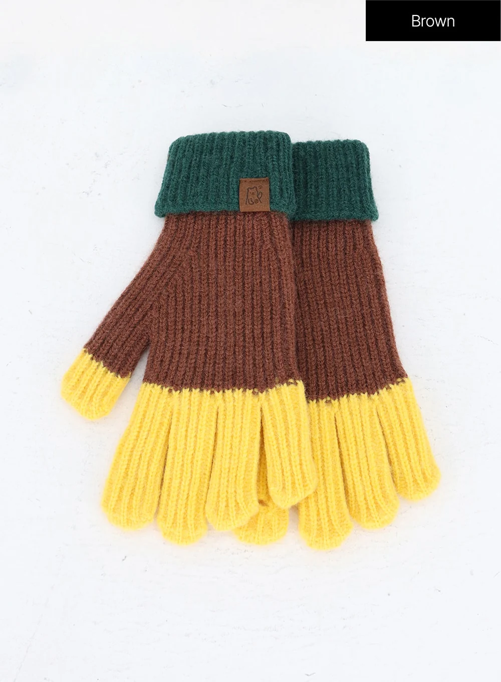 Color Block Knit Gloves IN302 - Image 9