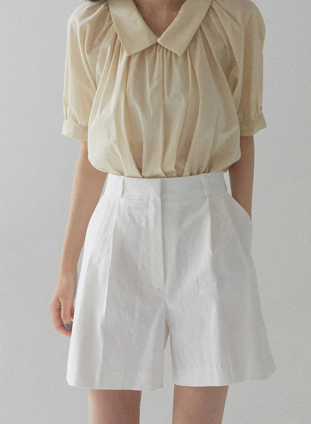 Cotton Pintuck Half Pants - Image 3