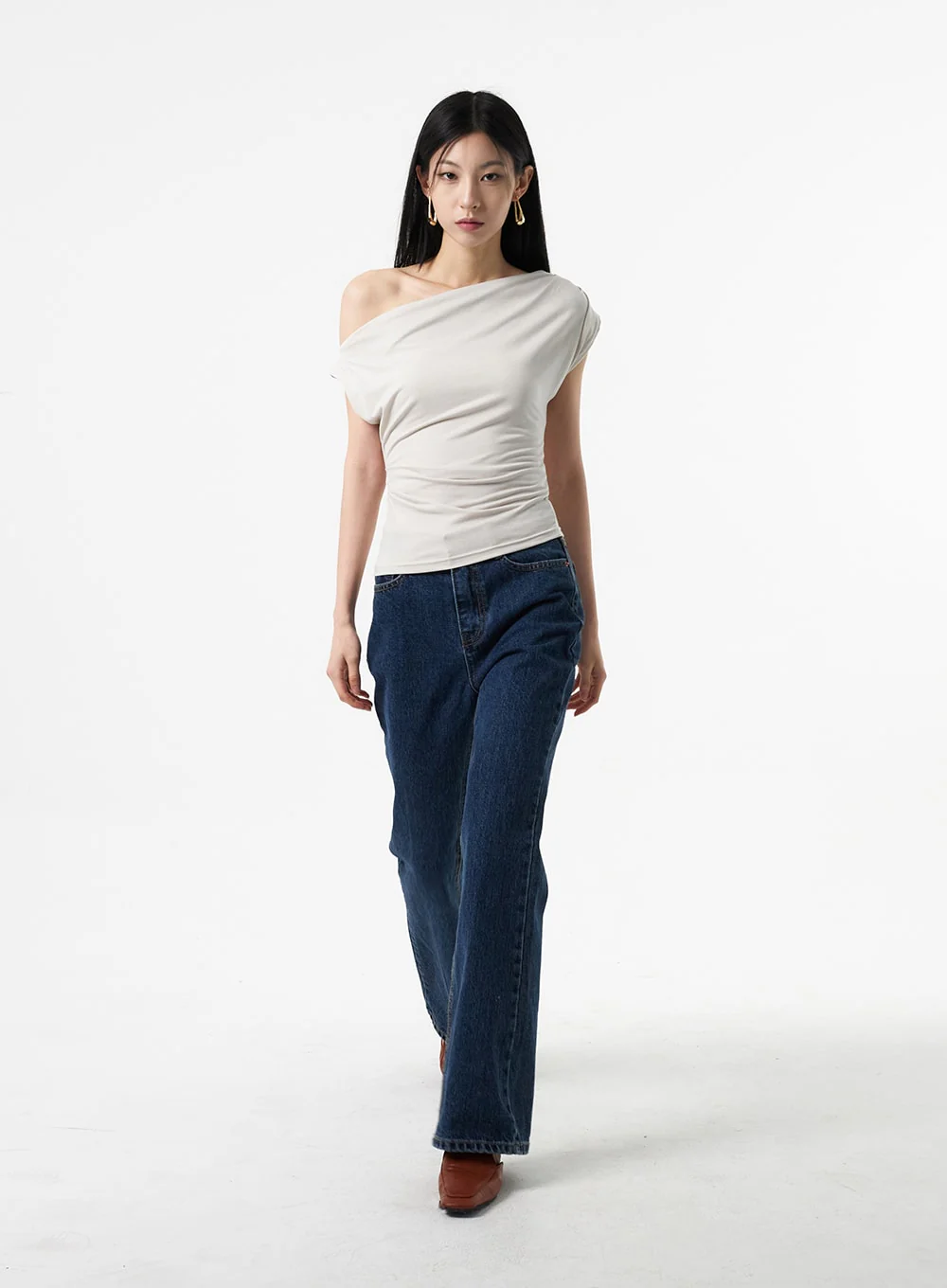 Cowl Neck Off-Shoulder Tee IA325 - Image 7