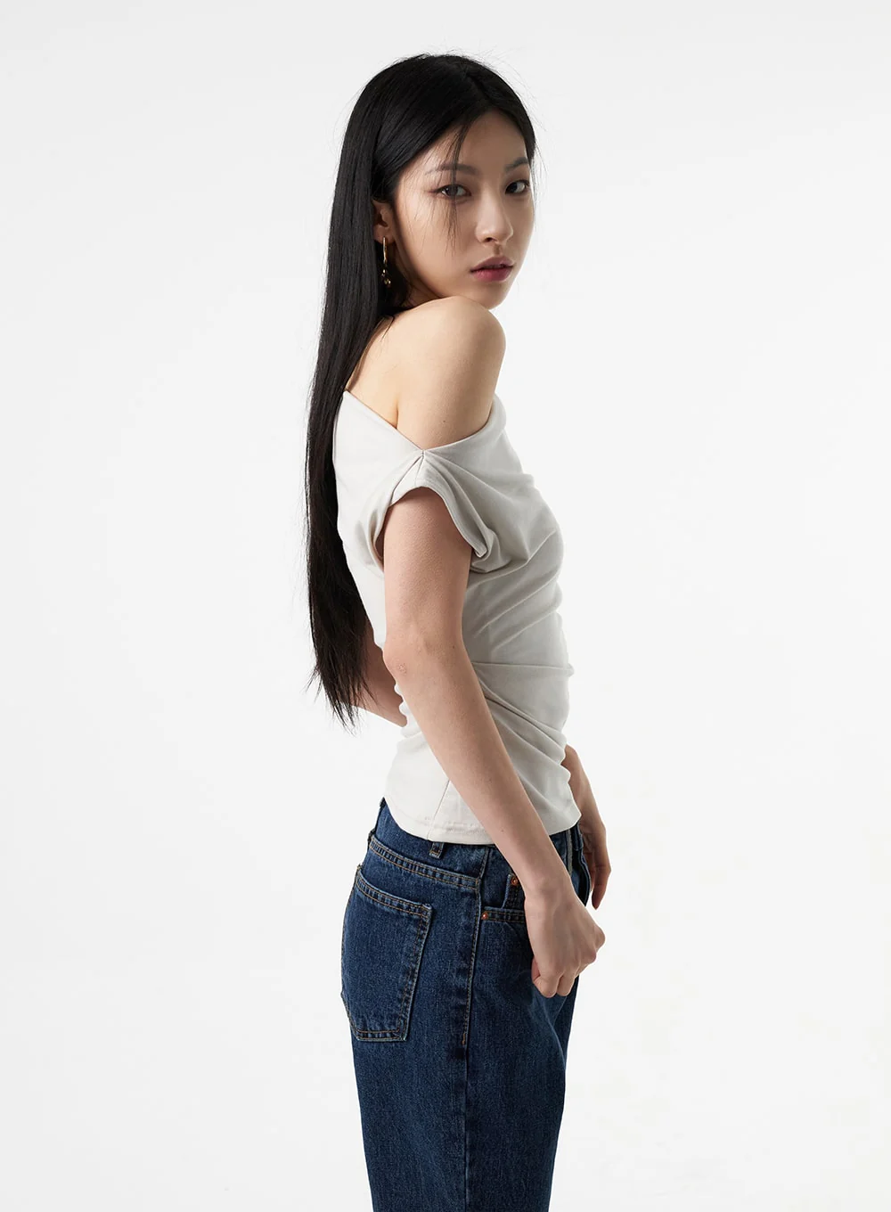 Cowl Neck Off-Shoulder Tee IA325 - Image 8