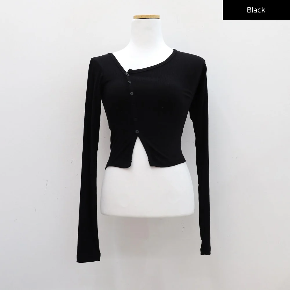 Cropped Cardigan with Diagonal Buttons CM22 - Image 12