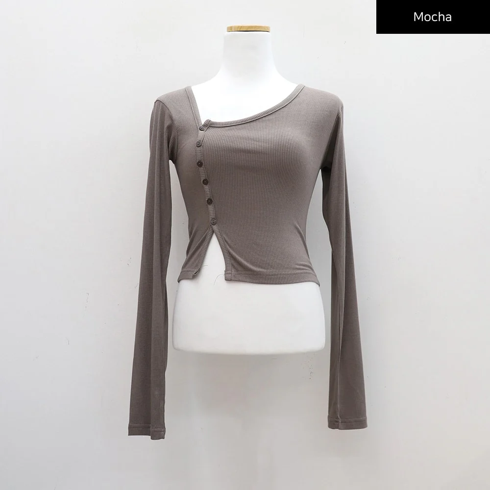 Cropped Cardigan with Diagonal Buttons CM22 - Image 13