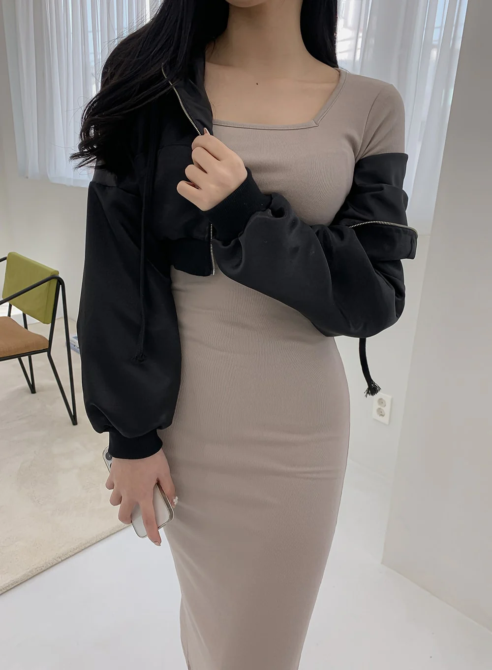 Cropped Flight Jacket IM12 - Image 4