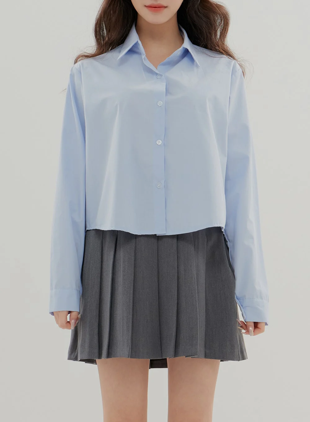 Cropped Long Sleeve Shirt B0802 - Image 29