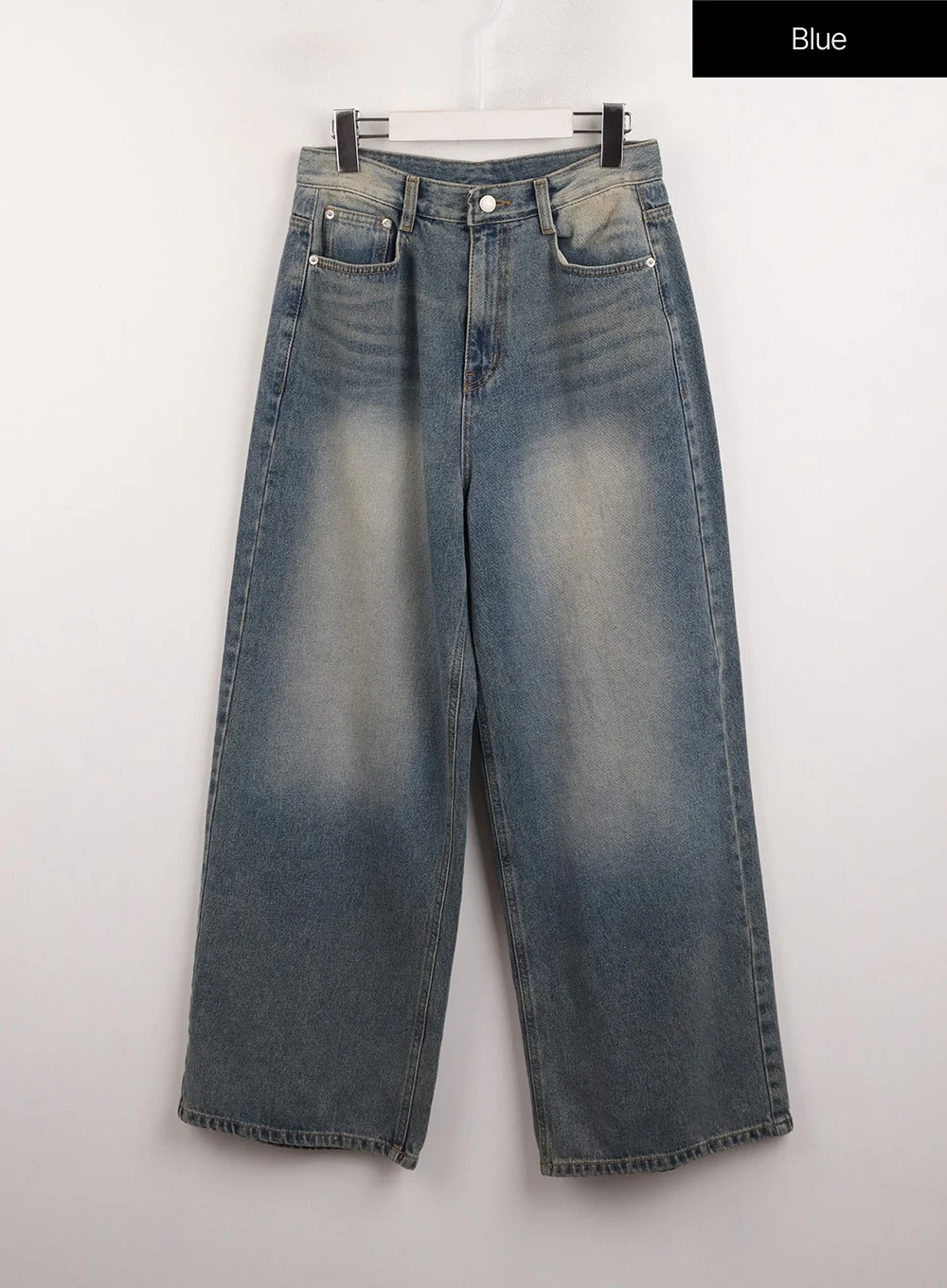 Denim Mid-Waist Pocket Wide Leg Jeans CJ415 - Image 11