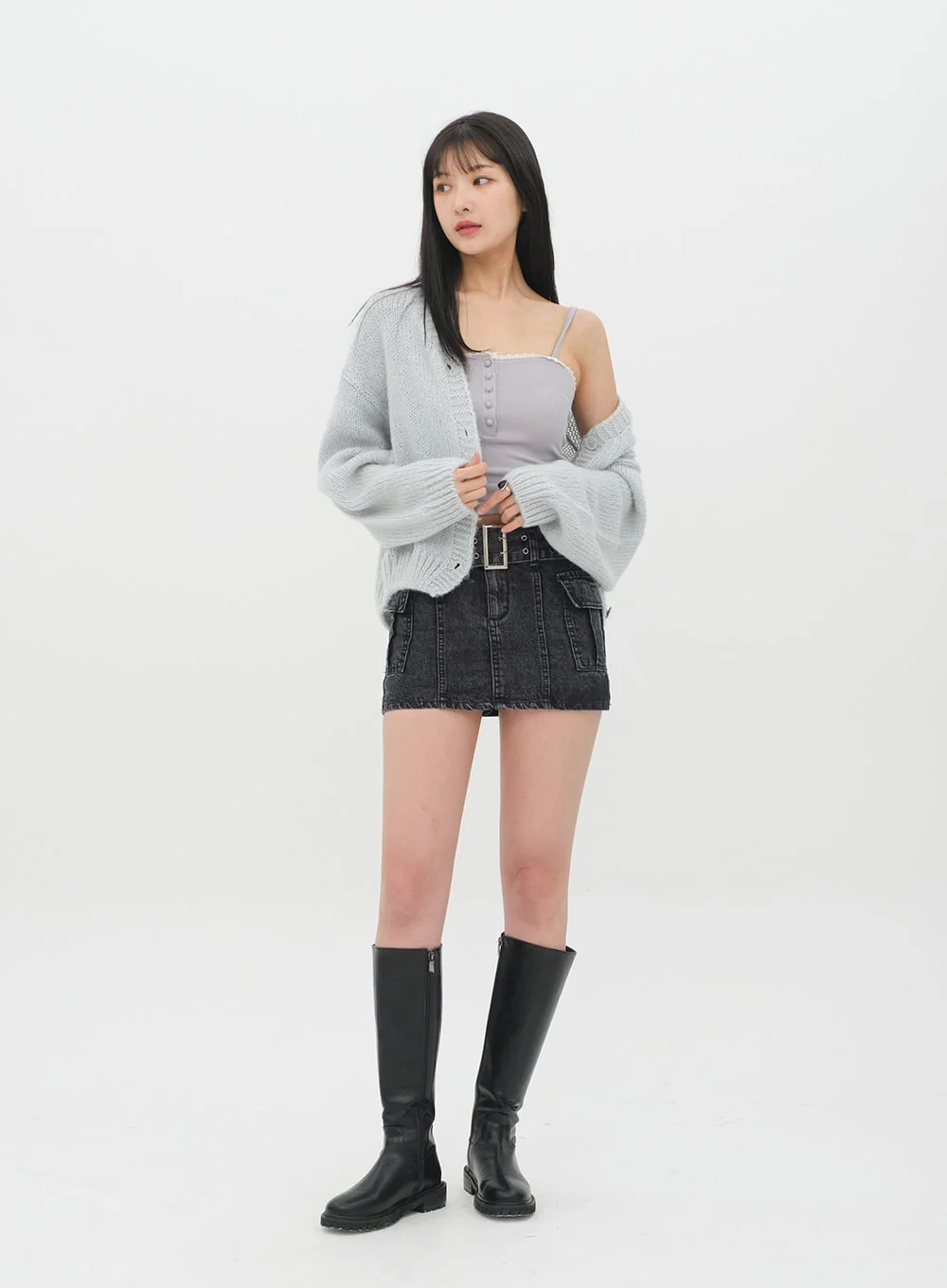 Denim Mini Skirt J21 - Image 14