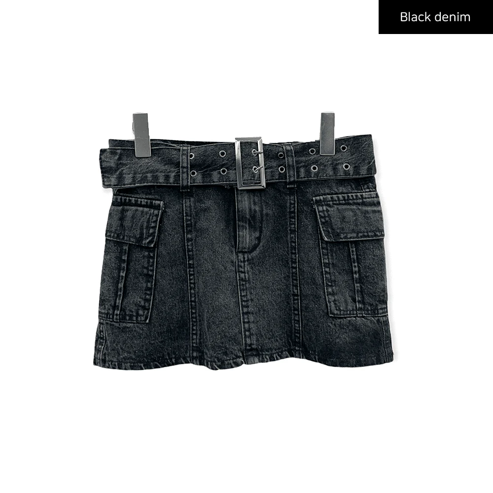 Denim Mini Skirt J21 - Image 16