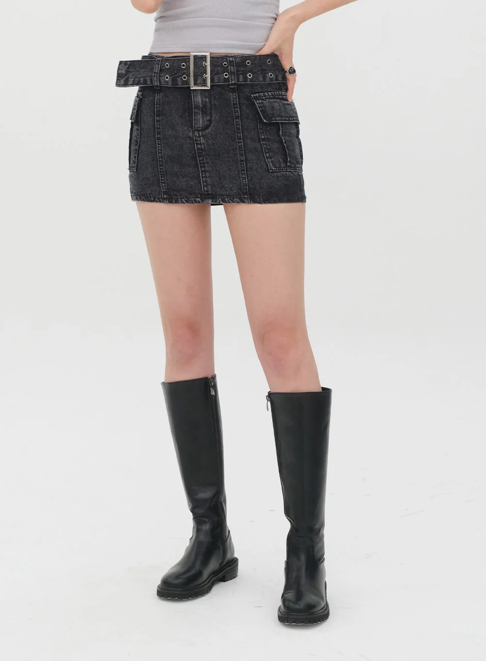 Denim Mini Skirt J21 - Image 9