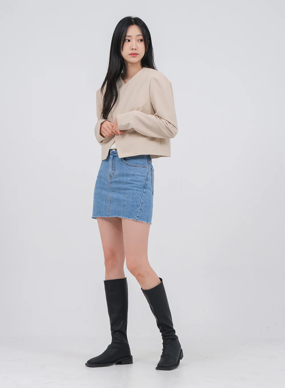 Denim Mini Skort U2202 - Image 3