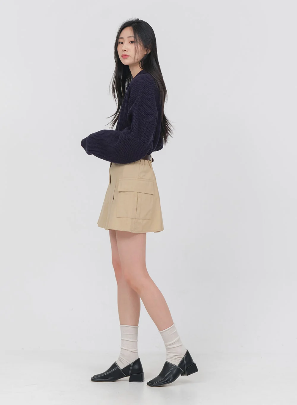 Double Pocket Pleated Mini Skirt OA01 - Image 11