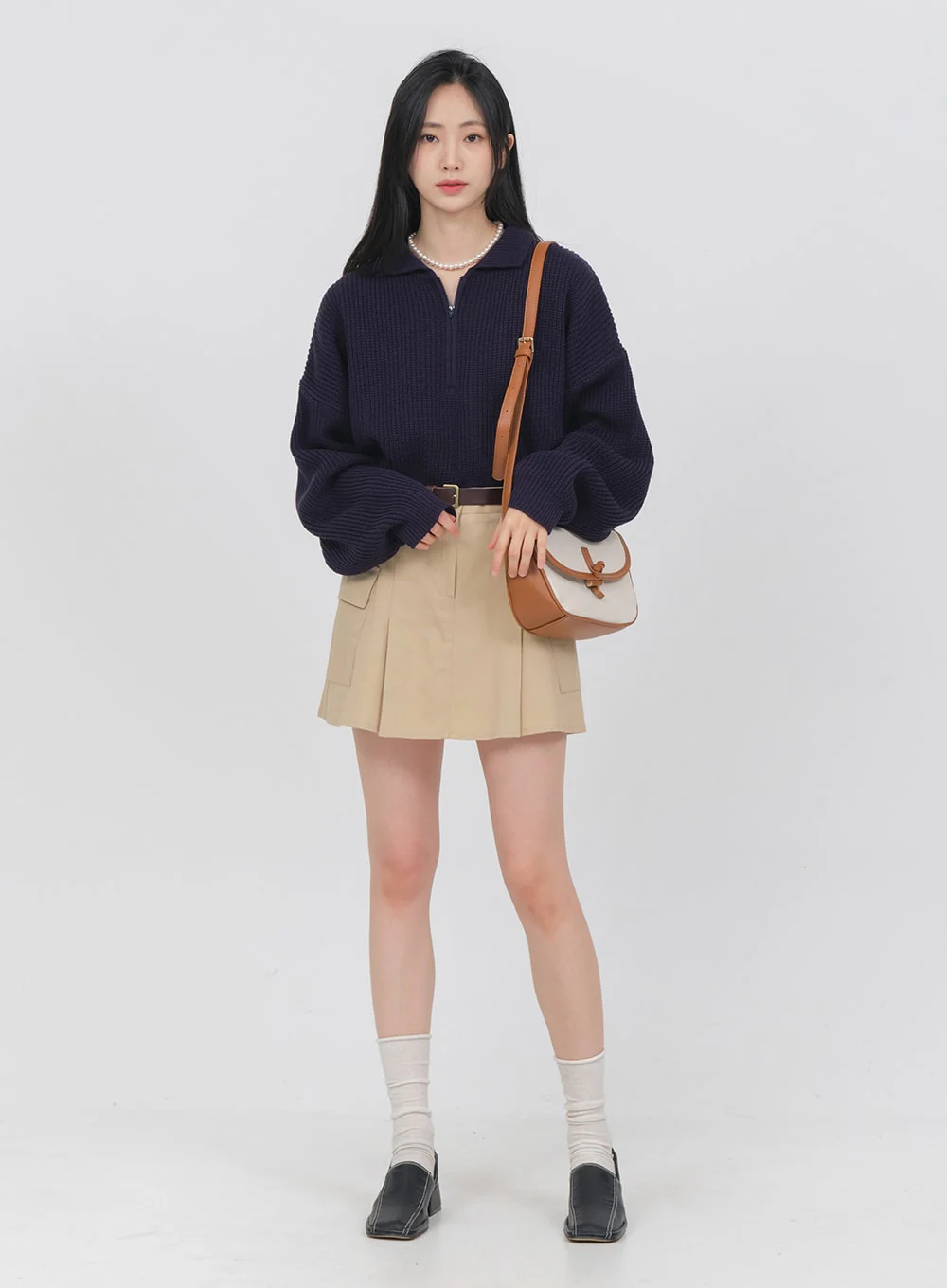 Double Pocket Pleated Mini Skirt OA01 - Image 17