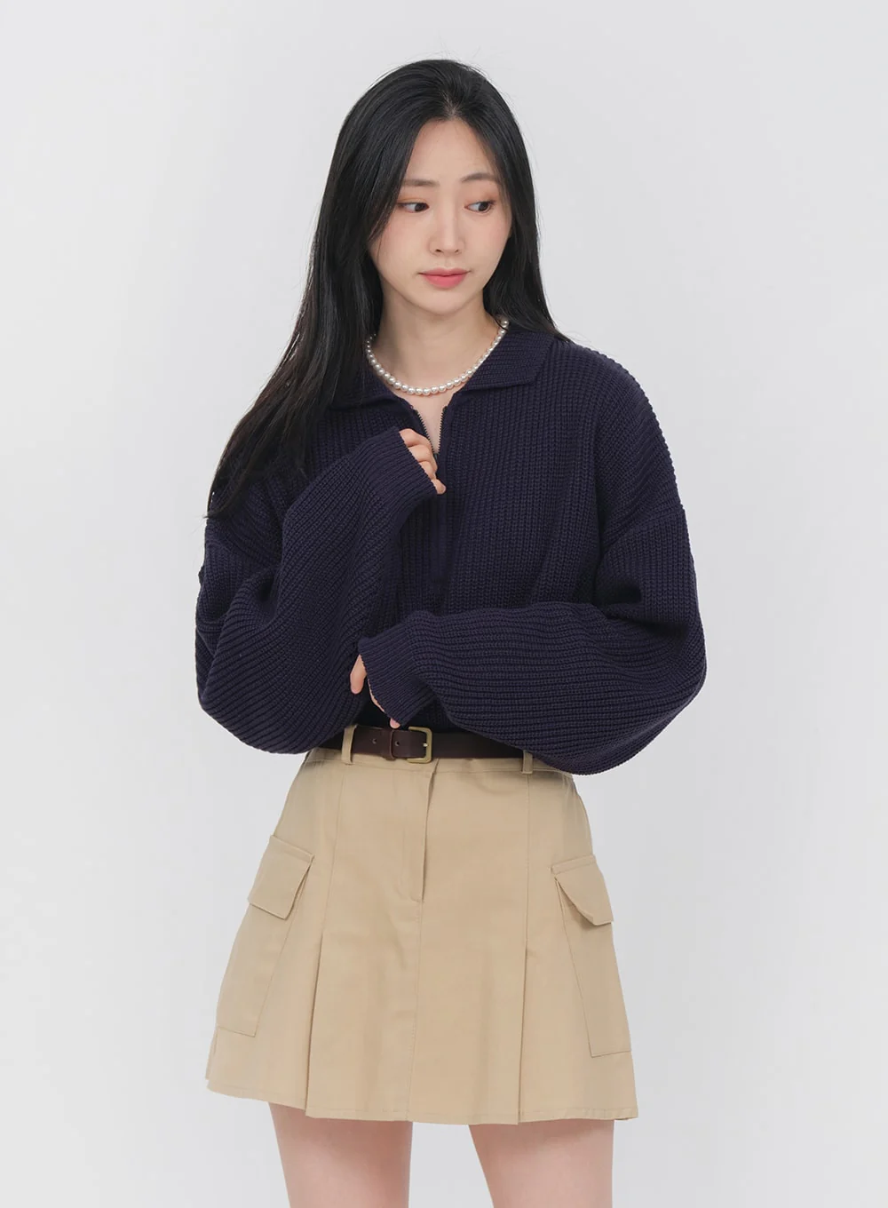 Double Pocket Pleated Mini Skirt OA01 - Image 8