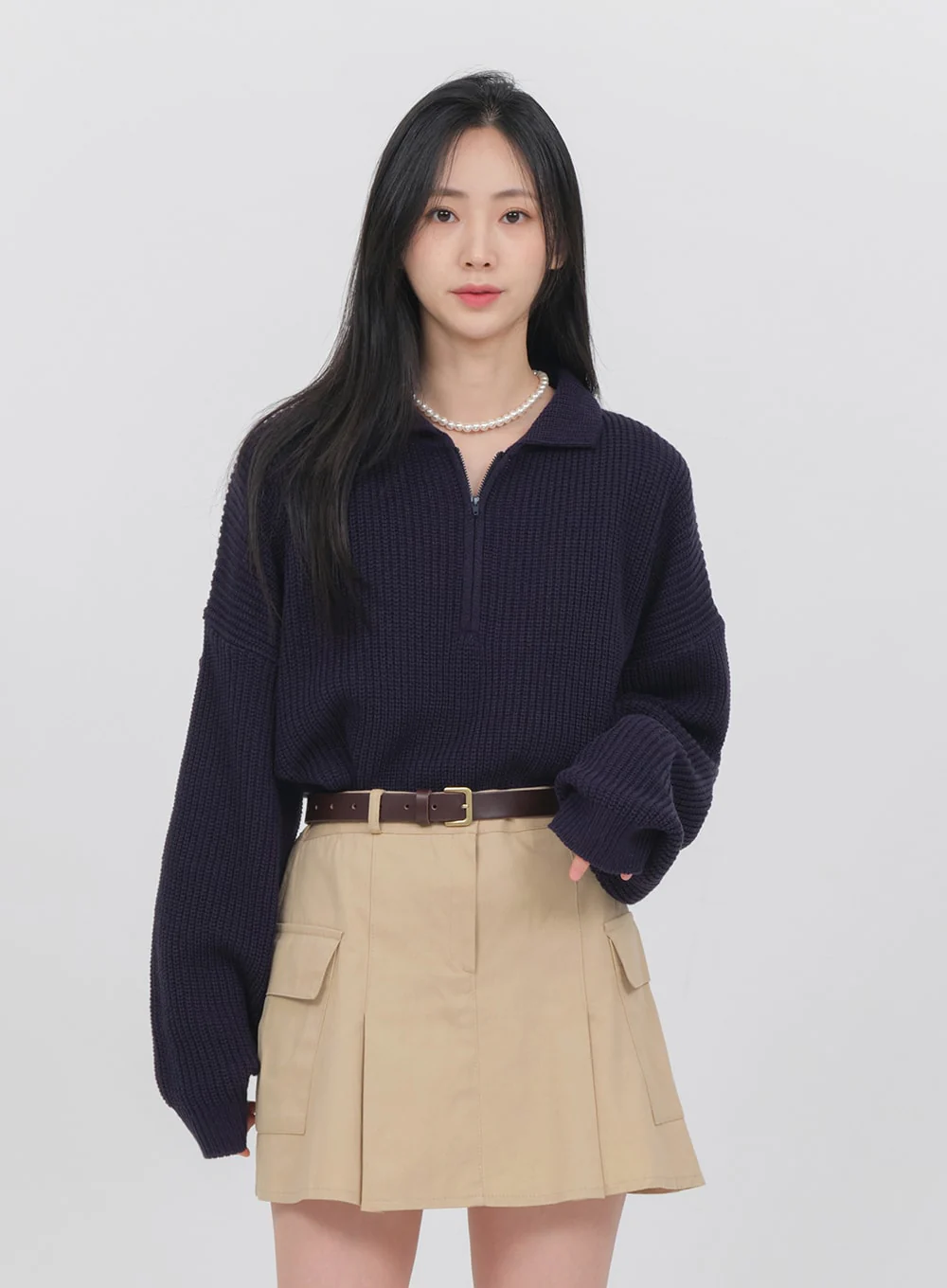 Double Pocket Pleated Mini Skirt OA01 - Image 9