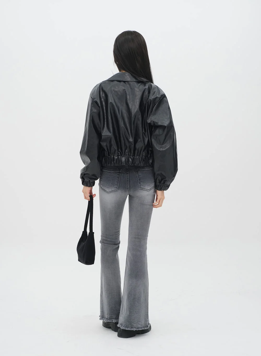 Faux Leather Crop Jacket J19 - Image 12