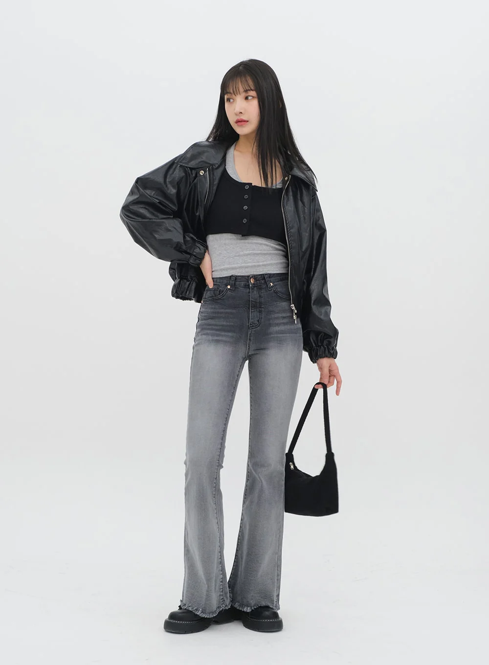 Faux Leather Crop Jacket J19 - Image 13