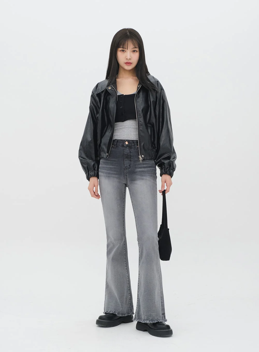 Faux Leather Crop Jacket J19 - Image 3