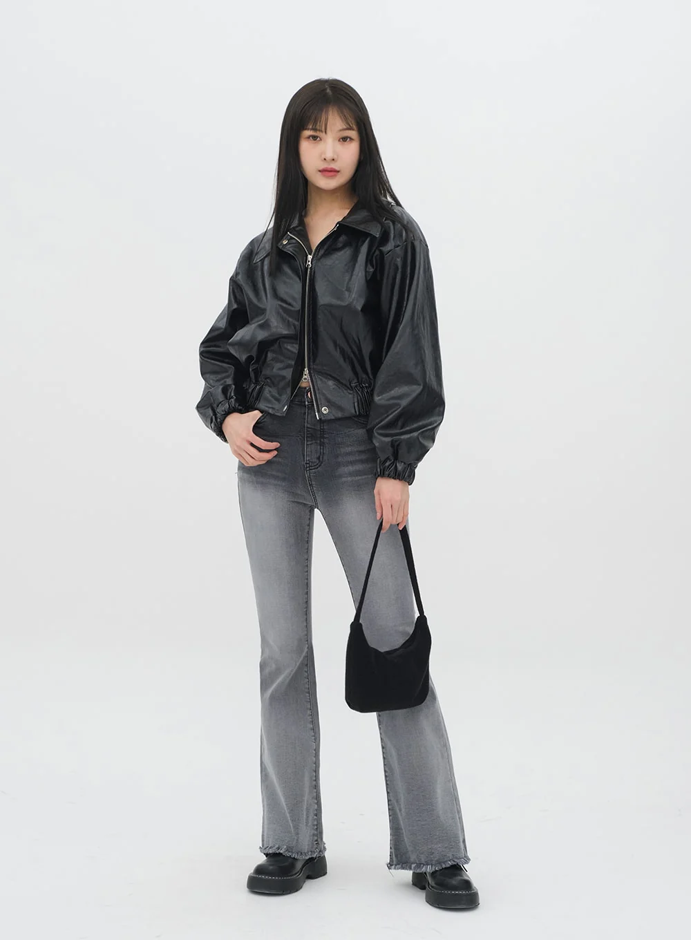 Faux Leather Crop Jacket J19 - Image 7