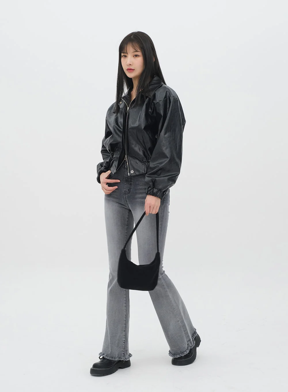 Faux Leather Crop Jacket J19 - Image 8