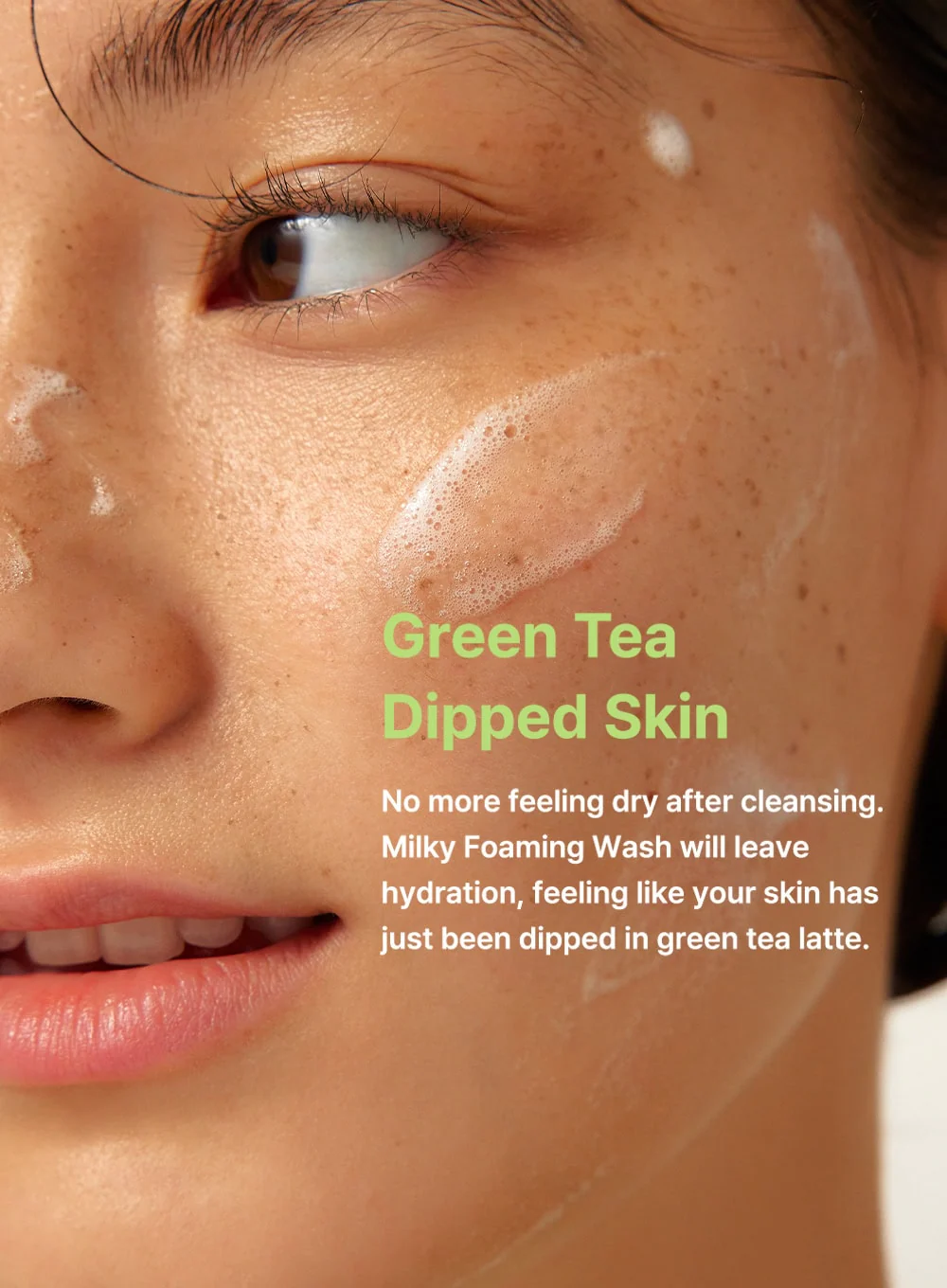 Green Tea & Enzyme Milky Foaming Wash 140ml - Image 6