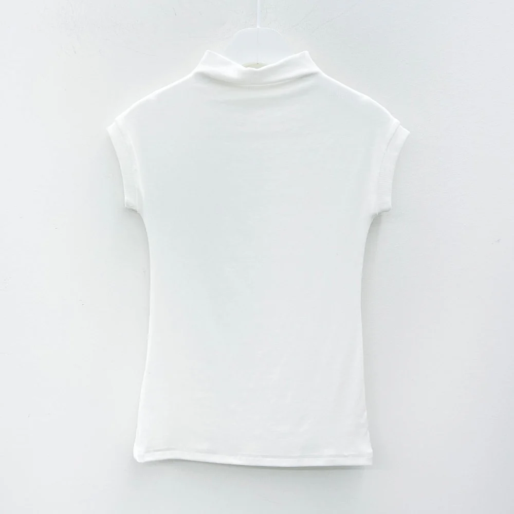 Half Turtleneck Sleeveless Ribbed T-shirt L1002 - Image 16