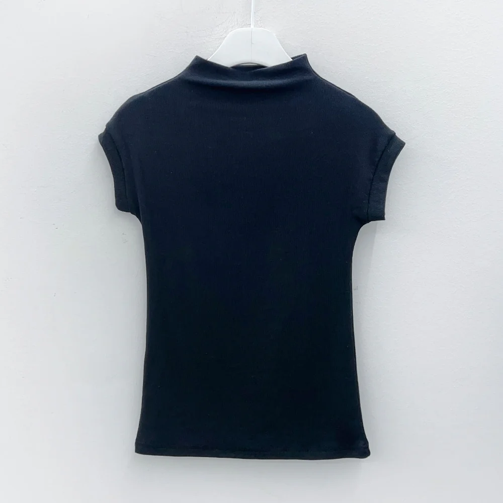 Half Turtleneck Sleeveless Ribbed T-shirt L1002 - Image 19