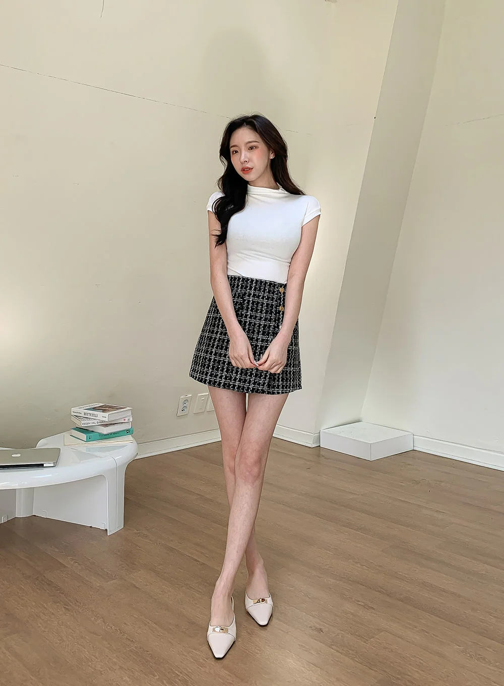 Half Turtleneck Sleeveless Ribbed T-shirt L1002 - Image 3