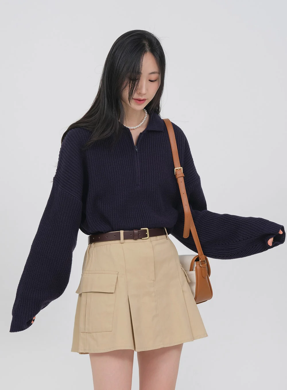 Half Zip-up Knitted Sweat Shirt OA01 - Image 12