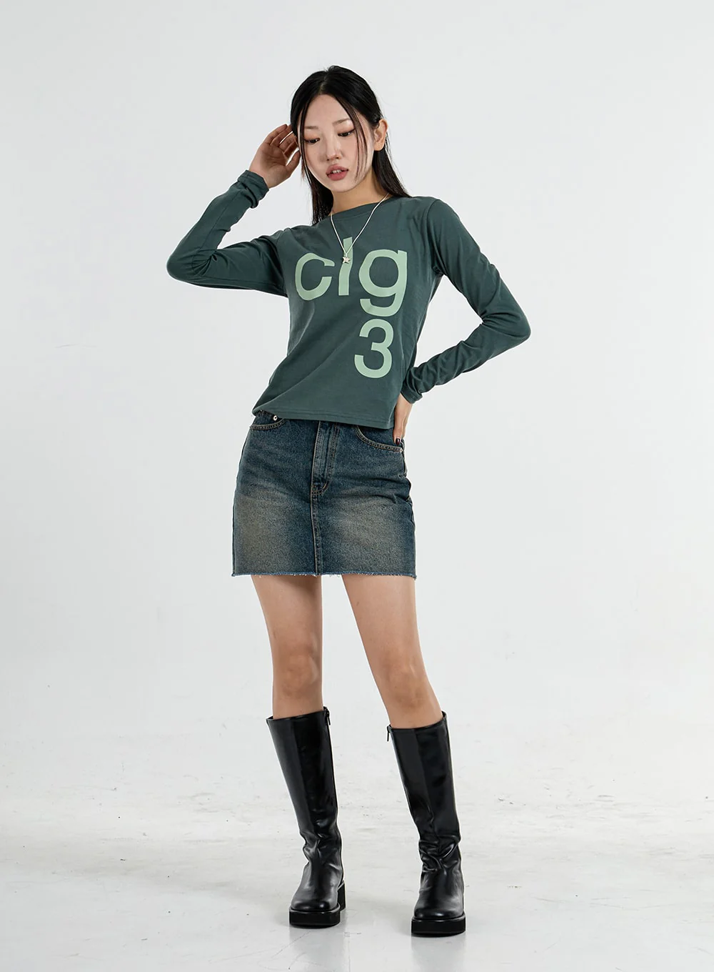 High Waist Denim Pencil Skirt CO11 - Image 13