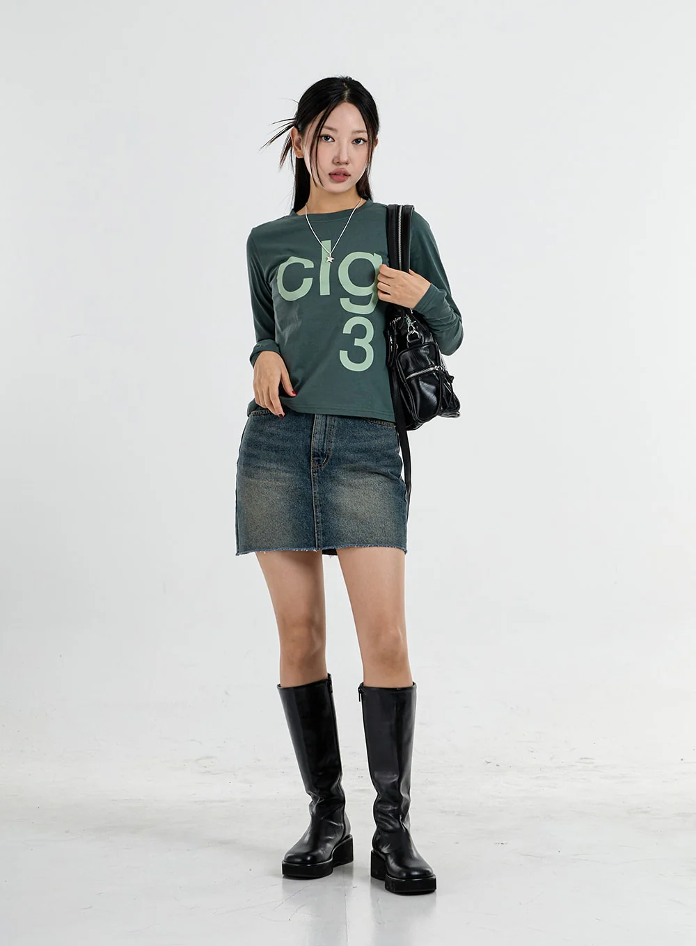 High Waist Denim Pencil Skirt CO11 - Image 3