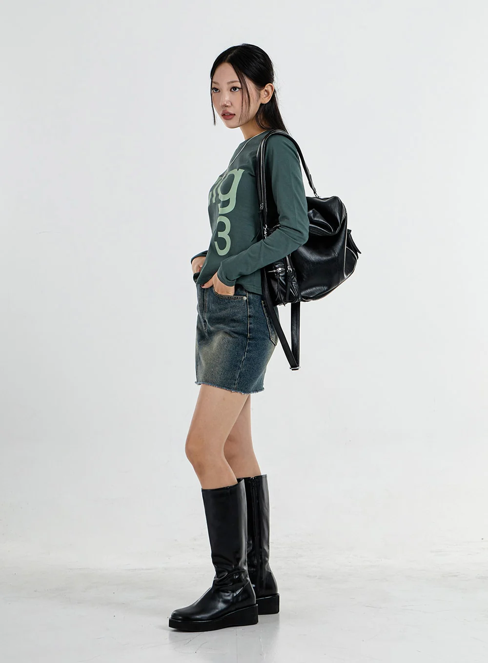 High Waist Denim Pencil Skirt CO11 - Image 4