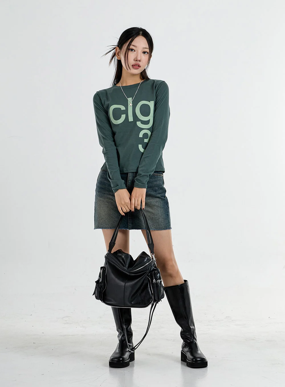 High Waist Denim Pencil Skirt CO11 - Image 8