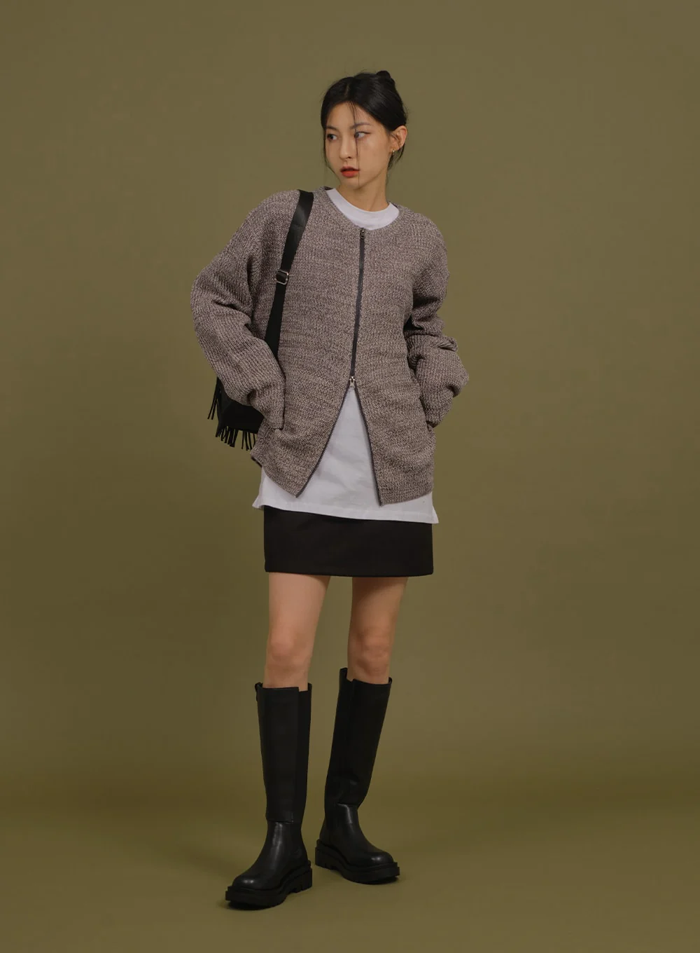 Loose Fit Knit with Two Way Zip - Image 10