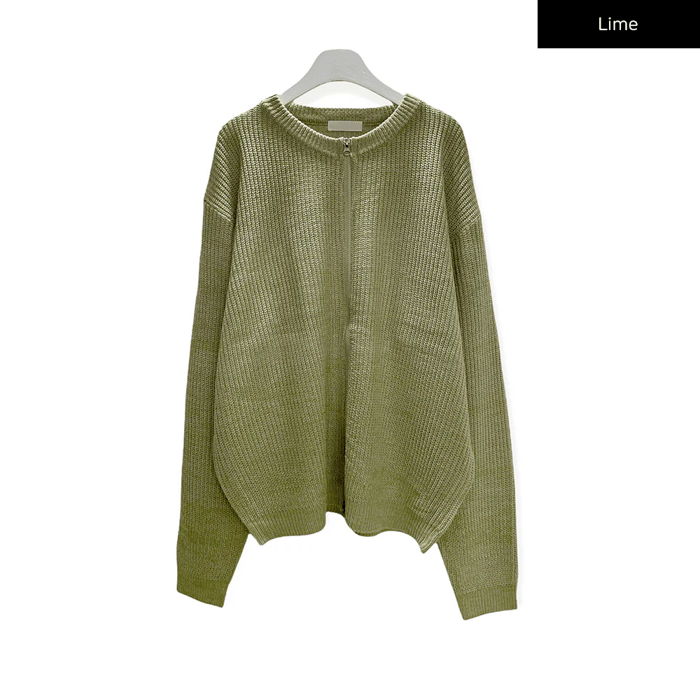 Loose Fit Knit with Two Way Zip - Image 17