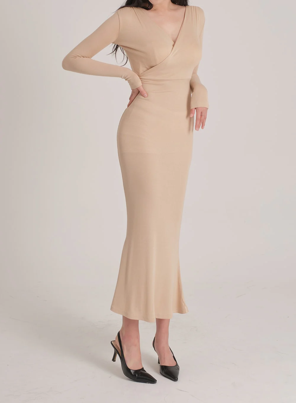 Maxi Wrap Mermaid Dress J31 - Image 3