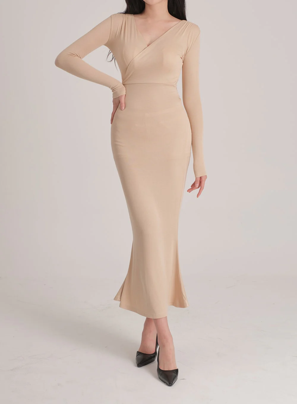 Maxi Wrap Mermaid Dress J31 - Image 6