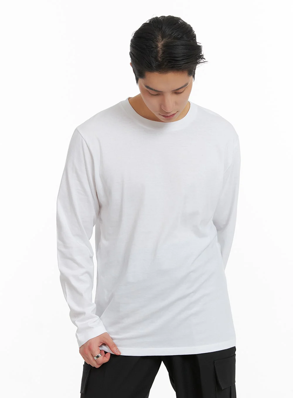 Men's Basic Cotton Long Sleeve T-Shirt IA401 - Image 4